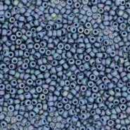 Miyuki rocailles kralen 15/0 - Opaque glazed frosted rainbow bayberry blue 15-4703